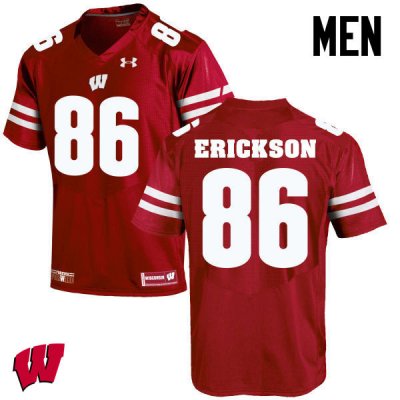 Men's Wisconsin Badgers NCAA #86 Alex Erickson Red Authentic Under Armour Stitched College Football Jersey MV31I48ST